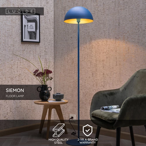 Lucide SIEMON - Floor lamp - Ø 35 cm - 1xE27 - Blue - USP